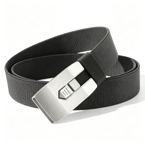 Elastic Nylon Belt for Men Alloy Slide Buckle Adjustable No‑hole Tactical Belt Casual Business Outdoor Travel Trousers Belt
