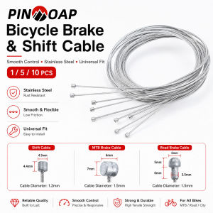 PINMOAP 1/5/10P Bicycle Brake Cable And Shifter Cable Kit Stainless Steel Inner Wire For Mountain Road Bike Cycling Replacement