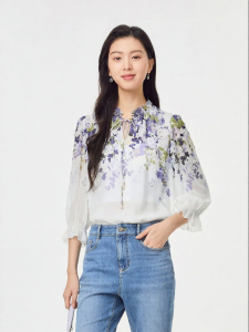 Koradior | Silk Print Shirt for Vacation