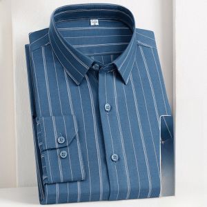 HENGYUANXIANG | Iron-Free Stripe Shirt Mens Long Sleeve Autumn Style Casual Business Anti-Wrinkle Standard Fit Youth Popular Daily Wear