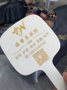 Dental Tattoo Hand-Held Cosmetic Mirror Beauty Mirror Hand-Held Wooden Handle Mirror Beauty Salon Special Custom Logo