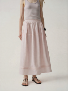 INSIS FEMME | Linen Cotton A-Line Skirt Handmade Tuck Pleat