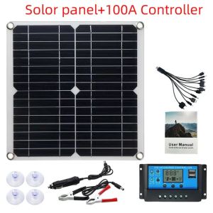 Solar Charging Kit 500W: Flexible & Bendable 12V Panel with 100A Controller Dual USB for Phone Waterproof for Car Boat RV Camp