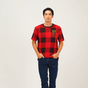 EDWIN JEANS - MIKE RED BLACK Kaos Pria Lengan Pendek SS - Top Man Graphic Tee