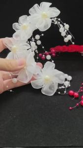Băng Đô Satin Màu Trắng Thanh Lịch Với Chi Tiết Hoa Ren Dành Cho Nữ Hoa Cổ Điển Phù Dâu Lễ Cưới Phụ Kiện Tóc