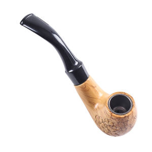 1pcs Classical Bent Pattern Carving Detachable Easy Clean Tobacco Use Smoking Pipe With Filter