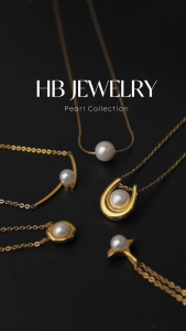 HB Jewelry SYREN Pearl Pendant Necklace for Women Non Tarnish Hypoallergenic Non Fading Elegant Minimalist Everyday Wear Fashion Jewelry Stylish Necklace