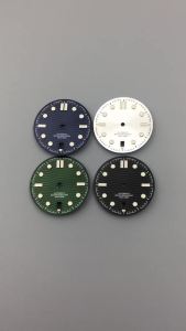 31mm Black White Blue Green Watch Dial Luminous Wave Watch Faces No Date Window Fit NH34NH35 NH36 ETA2836 2824 PT5000 Movement
