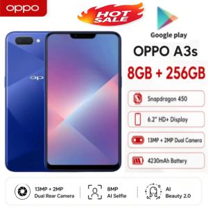 OPPO | OPPO A3s 4G Mobile Phone 6.2in Full Screen 13MP Dual Camera 8MP AI Selfie 4230mAh Battery Dual SIM MicroSD Support