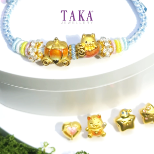 TAKA Jewellery Fairy Tale Collection 999 Pure Gold Charm - Nylon Bracelet