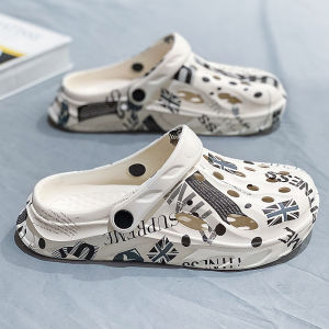 ฤดูร้อนระบายอากาศส้นแบนยาง Packhead Dragslippers สําหรับผู้ชายเยาวชนสไตล์อินเทรนด์ลื่นทนต่อการสึกหรอรองเท้าแตะชายหาด