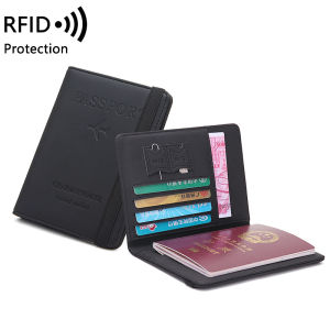 Women Men Travel Passport Holder Cover Case RFID PU Leather Credit ID Card Holder Case Ticket Protective Wallet