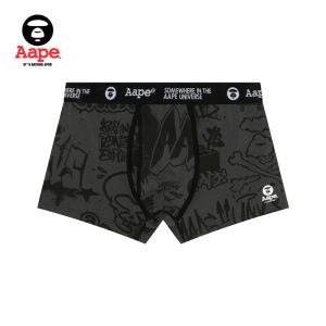 Aape Flagship Store Comfortable Flat Foot Underwear Graffiti Pattern Trendy Youth mid Waist Cotton Polyester Briefs for Men