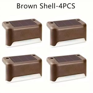 4 Pack Solar Step Lights Outdoor Waterproof IP65 Auto On/Off Warm Light No Wiring Energy Saving Solar Powered Deck Lights for Stairs Patio Fence Garden Yard Decor