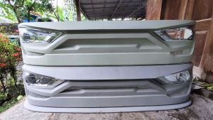 BEMPER TRUK CANTER BUMPER DEPAN TRUCK MODEL SIGRA BAHAN PLAT BESI PATEN BONUS LAMPU