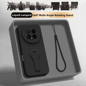 Shockproof Full Coverage Phone Case Rotating Stand Rope Feature Creative Minimalist Design