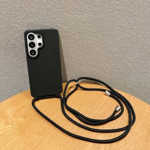 Phone Case For Samsung Galaxy A54 A34 A24 A14 A73 A53 A33 A23 A13 A72 A52 A32 A22 A12 Crossbody Lanyard Silicone Strap Cover