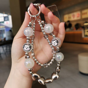 ZHENGEGE | Handmade Cartoon Graffiti Round Beads Glow In The Dark Charm Mobile Phone Lanyard Anti-Lost