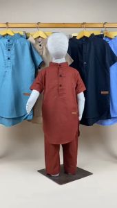 Set Kurta Linen Rami - Setelan Baju Koko Anak 2-8 Tahun by Pineapple Kids