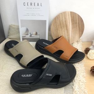 Guzzi Men’s Genuine Leather Slip-On Sandals – Comfortable Casual (Kasut Lelaki) GMS-50013