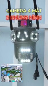 Camera IP Wifi Vstarcam XU-1030 4 Mắt Xem 3 Màn Hình quay 360 góc rộng có màu ban đêm