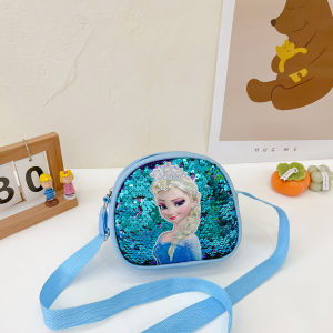 New Arrival Girls Bags Crossbody Bag Little Princess Cute Girl Elsa Childrens Satchel Cartoon Sequins Shoulder Bag