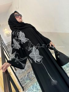 Abaya hitam bordir turkey abaya umroh terbaru