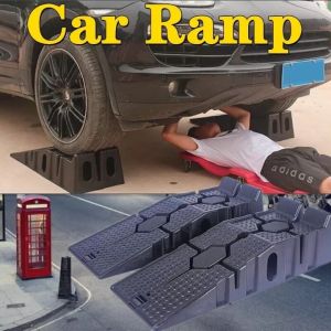 YSLRamp รองล้อยกรถ ทางลาดรถยนต์ RhinoRamps Vehicle Ramp Max- Pair 1 คู่สีดำ 2500 กก. หนักรถทางลาดยาว 900 มม. ลื่นทำงานทางลาดรถน้ำมันเปลี่ยนซ่อมบำรุงรักษาแจ็คลิฟท์เครื่องมือ