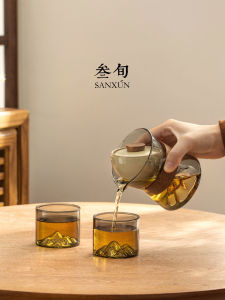 SANXUN | Rotatable Ruyao Glass Teapot for Single Use Home 1 Person