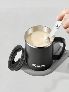 XIAOCHUSHU | 316 Stainless Steel Mug with Lid and Spoon Large Capacity Coffee & Tea Cup
