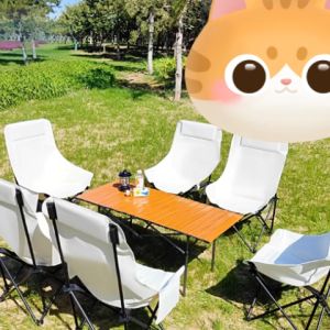 Outdoor Folding Moon Chair & High-Back Chair - Multiple Options Available Perfect for Camping Fishing Sketching and More. Lightweight Portable and Durable Chairs for All Your Outdoor Adventures