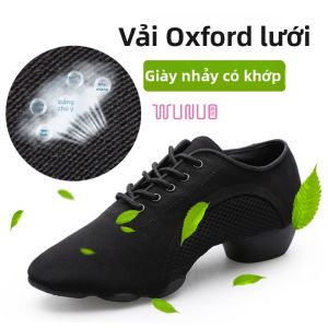 WUNUO | Womens Latin Dance Shoes Mesh Square Dance Sailor Dance Ballroom Dance Shoes Medium Heel