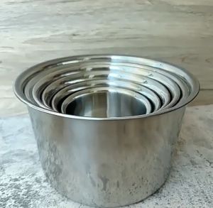 PDM Premium 304 Stainless Steel Cylinder Flat Bowl Set 5 pcs