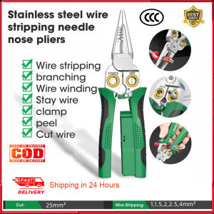 ⭐️【Local Warehouse+COD】⭐8-In-1 Stainless Steel Multifunctional Wire Stripping Pliers For Wire Winding Electrical Measurement And Electricians
