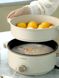 หม้อไฟฟ้า 4.6L กระทะไฟฟ้า มัลติฟังก์ชั่น 28cm อเนกประสงค์ หุงข้าว ต้ม ผัด ทอด อุ่น ตุ๋น นึ่ง ขนาด ครบจบในหม้อเดียวน เคลือบผิว กะทะไฟฟ้า