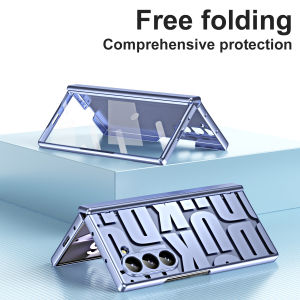 Stylish phone case For Samsung Galaxy Z Fold 6 Fold 7 hinged with tempered glass screen