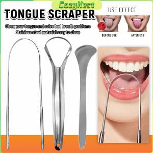 C.N Stainless Steel Tongue Cleaner Portable Tongue Scrapers Brushes for  Fresher Breath