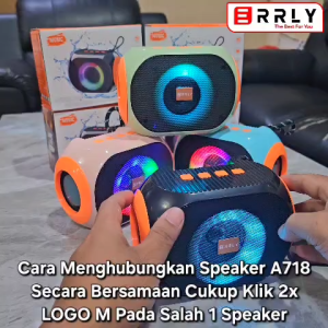 ERRLY A718 Speaker Bluetooth Portable LED Disco RGB Speker Wireless TWS 2 IN 1 Music Super Bass