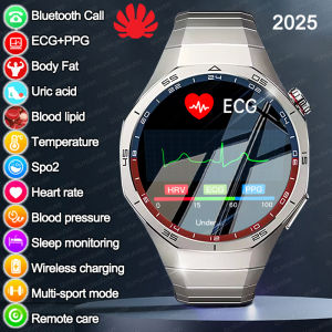 2025 New GT6 Pro Watch ECG+PPG Blood pressure Therapy SmartWatch Lipids Uric acid Three highs Watches Men NFC Call Health Clock