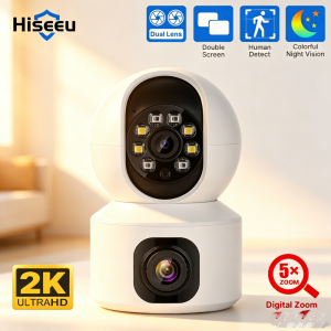 Hiseeu | Hiseeu 2K 4MP PTZ IP Camera WIFI Wireless Smart Home Security Surveillance Camera Two-way Audio Indoor Baby Pet Monitor Camera