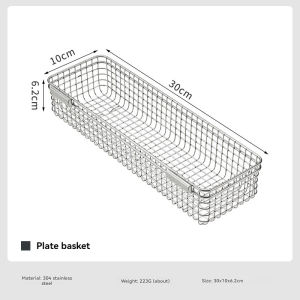 CK-10 Stainless Steel Cutlery Basket Outdoor Camping Hanging Storage for Fruits Seasonings Drain Water Kitchen Organizer
