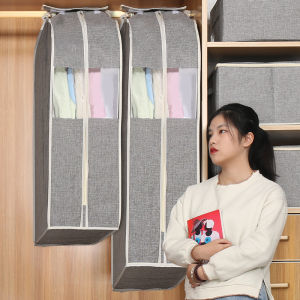 Dustproof Clothes Cover Cotton Linen Washable Hanging Home Use Bag Wardrobe Storage Coat for Clothing Protection against Dust
