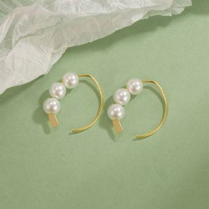 เครื่องประดับของผู้หญิง - ต่างหูอเนกประสงค์ขนาดเล็กแฟชั่น มุกวงกลมแสดงอารมณ์แบบเกาหลี ตรงกับขนาดของผู้หญิง