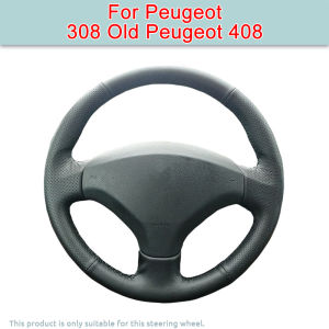 Customized Car Steering Wheel Cover For Peugeot 307 CC 2004-2009 307 SW 2004-2009 Car Accessories Hand-sewn Steering Wrap