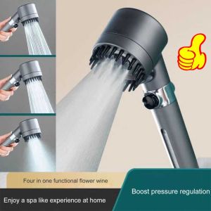 Universal Adaptation High Pressure Shower Head Rainfall Water Saving Bathroom Accessory with 3/4/5 Spray Modes Pressurized Nozzle and High Quality