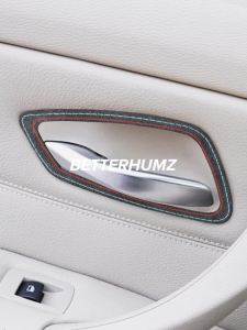 ALCANTARA | Alcantara/Sợi Carbon Da Nội Thất Ô Tô Cửa Công Tắc Kéo Tay Cầm Bảng Viền Miếng Dán Cho Xe BMW E90 E92 E93 Da Lộn Phụ Kiện Da