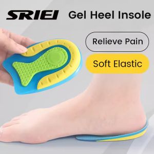 SRIEI 1 คู่ซิลิโคนเจลส้นเท้าเบาะรองนั่งสําหรับ Plantar Fasciitis Spurs Cushion Shock Absorption เท้าดูแลผิวให้ความชุ่มชื้นรองเท้าแทรก