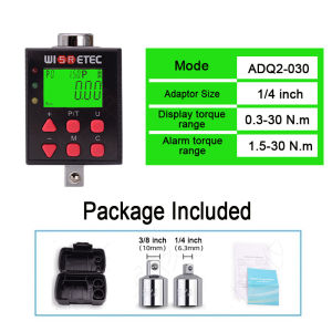 High Precision Digital Torque Meter 0.1-340 N.m Adjustable Torque Meter Adapter Professional Electronic Torque Ratchet Wrench