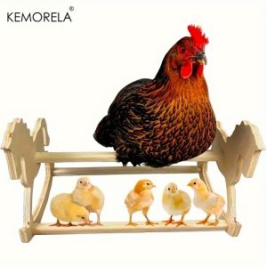 1PC Rustic Wooden Chicken Perch with Swing Multi-Level Jungle Gym Play Structure for Chicks & Parrots Durable Coop & Brooder Toy