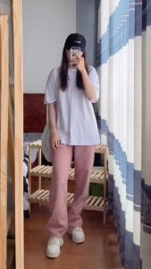 Quần Dài Ống Rộng Cạp Chun 5 Màu Vải Nhung Tăm CX55